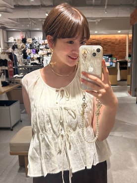 「アイテム（スカート、ブラウン系）」を使った、miwakana1011さん（レディース・154cm）の夏コーディネート