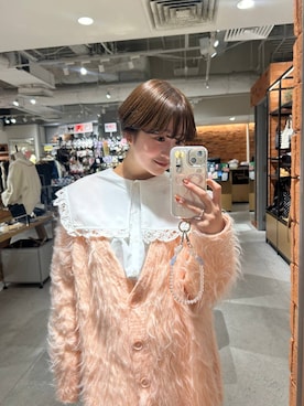 「LOWRYS FARM（ローリーズファーム）のシャギーロングＶカーディガン　595935（カーディガン/ボレロ）」を使った、miwakana1011さん（レディース・154cm）の秋コーディネート