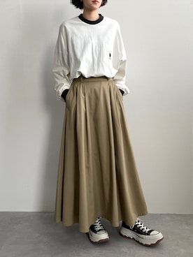 「U.S. POLO ASSN.（ユーエスポロアッスン）のU.S. POLO ASSN. /ユーエスポロアッスン 別注ワンポイント刺繍 ビッグシルエット長袖カットソー（Tシャツ/カットソー）」を使った、apさん（レディース・157cm）の冬コーディネート