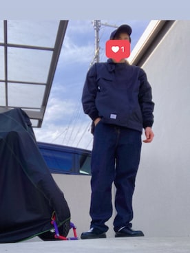 「MONCLER（モンクレール）のアイテム（帽子）」を使った、キノコギライさん（メンズ・180cm）の秋コーディネート