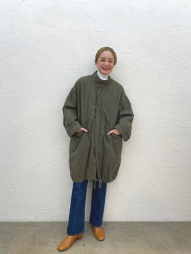 「SHENERY」｜「アイテム（モッズコート）」を使った、kawashima_164cmさん（レディース・164cm）の秋コーディネート