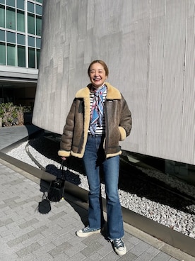 「YAHKI（ヤーキ）のアイテム（バッグ）」を使った、kawashima_164cmさん（レディース・164cm）の冬コーディネート