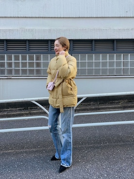 「SHENERY」｜「アイテム（ダウンジャケット/コート）」を使った、kawashima_164cmさん（レディース・164cm）の冬コーディネート