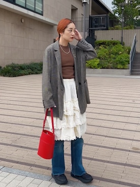 「SHENERY（シーナリー）のアイテム（テーラードジャケット）」を使った、kawashima_164cmさん（レディース・164cm）の秋コーディネート