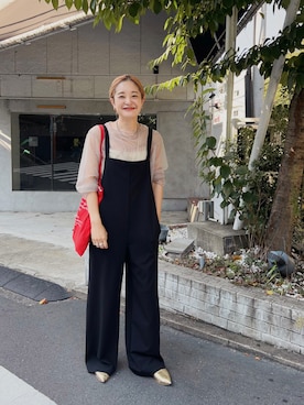 「SHENERY」｜「アイテム（オールインワン・サロペット）」を使った、kawashima_164cmさん（レディース・164cm）の秋コーディネート