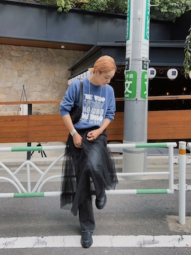 「SHENERY」｜「アイテム（スウェット）」を使った、kawashima_164cmさん（レディース・164cm）の秋コーディネート