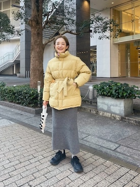 「SHENERY」｜「アイテム（ダウンジャケット/コート）」を使った、kawashima_164cmさん（レディース・164cm）の冬コーディネート