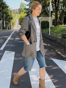 「SHENERY（シーナリー）のアイテム（テーラードジャケット）」を使った、kawashima_164cmさん（レディース・164cm）の秋コーディネート