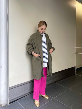 「SHENERY」｜「アイテム（モッズコート）」を使った、kawashima_164cmさん（レディース・164cm）の秋コーディネート
