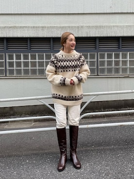 「SHENERY」｜「アイテム（スウェットパンツ）」を使った、kawashima_164cmさん（レディース・164cm）の冬コーディネート