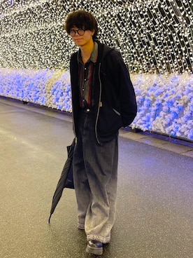 「Carhartt（カーハート）のアイテム（その他アウター）」を使った、ひろとさん（メンズ・174cm）の冬コーディネート