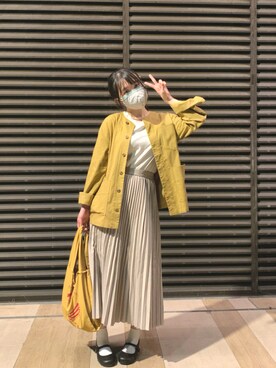 「日常」｜「アイテム（バレエシューズ）」を使った、一圈🎀さん（レディース・160cm）の秋コーディネート