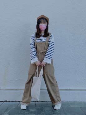 「コーディネート」｜「アイテム（オールインワン・サロペット）」を使った、一圈🎀さん（レディース・160cm）の秋コーディネート