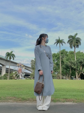 「blue」｜「アイテム（ショルダーバッグ）」を使った、一圈🎀さん（レディース・160cm）の夏コーディネート
