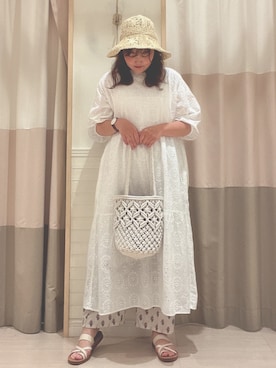 「マリンコーデ」｜「アイテム（ワンピース/ドレス）」を使った、🌷○° おまゆさん（レディース・163cm）の春コーディネート