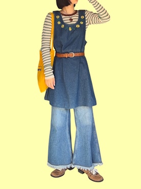 「eLur（エラー）のアイテム」を使った、milkoさん（レディース・163cm）の春コーディネート