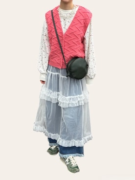 「eLur（エラー）のアイテム」を使った、milkoさん（レディース・163cm）の春コーディネート