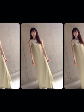 「サテンキャミワンピ」｜ていさん（レディース・165cm）の夏コーディネート