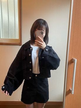 「NICE CLAUP（ナイスクラップ）のアイテム（ジャケット/アウター）」を使った、ゆ んさん（レディース・158cm）の秋コーディネート