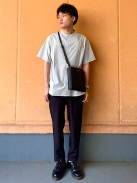 「PLUS ONE（プラスワン）のアイテム（パンツ）」を使った、おっきーさん（メンズ・170cm）の夏コーディネート
