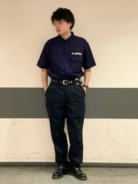 「BACK NUMBER（バックナンバー）のアイテム（チノパンツ）」を使った、おっきーさん（メンズ・170cm）の夏コーディネート