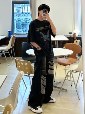 「HOLY IN CODE（ホーリーインコード）のアイテム」を使った、ゆーすけ。さん（メンズ・176cm）の夏コーディネート