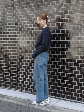 「アイテム（シュシュ）」を使った、aymqooさん（レディース・169cm）の冬コーディネート