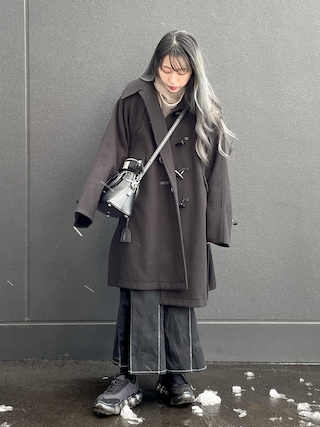 willfully ダッフルコート ブラック willfully フード付きブラックダッフルコート