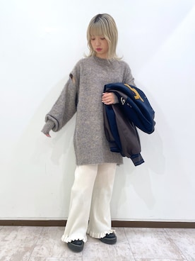 「秋」｜「アイテム（スタジャン）」を使った、CHIE KURAKAMIさん（レディース・148cm）の秋コーディネート