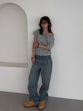 「アイテム（ブーツ）」を使った、RENAさん（レディース・150cm）の夏コーディネート