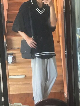 「アイテム（ベスト）」を使った、鏡が汚い高1さん（メンズ・172cm）の春コーディネート