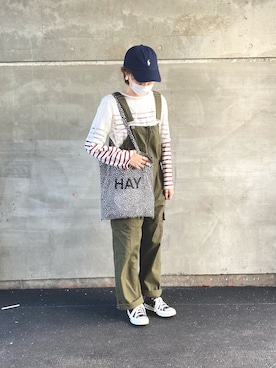 「ごきげんウィーク」｜「アイテム（サロペット/オーバーオール）」を使った、y u i さん（レディース・162cm）の春コーディネート