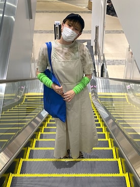 「JUNOAH（ジュノア）のアイテム（オールインワン・サロペット）」を使った、y u i さん（レディース・162cm）の夏コーディネート
