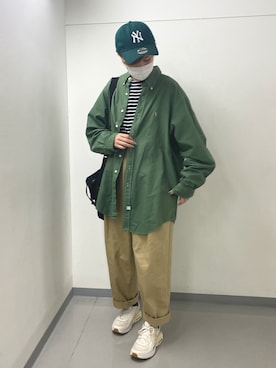 「ごきげんウィーク」｜「アイテム（チノパンツ）」を使った、y u i さん（レディース・162cm）の春コーディネート
