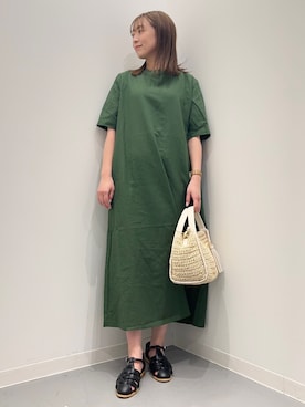 「URBAN RESEARCH DOORS（アーバンリサーチドアーズ）のリネンコットンバックリボンワンピース（ワンピース）」を使った、maikoさん（レディース・154cm）の春コーディネート