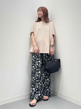 「URBAN RESEARCH DOORS（アーバンリサーチドアーズ）のコクーンシルエットプルオーバー（Tシャツ/カットソー）」を使った、maikoさん（レディース・154cm）の夏コーディネート