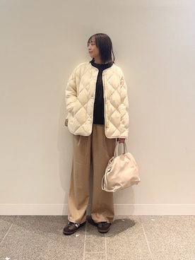 「アイテム（ダウンジャケット/コート）」を使った、maikoさん（レディース・154cm）の秋コーディネート