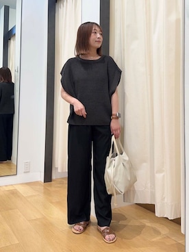 「URBAN RESEARCH DOORS（アーバンリサーチドアーズ）の『UVカット/接触冷感/吸水速乾』ドライタッチリラックスパンツ（その他パンツ）」を使った、maikoさん（レディース・154cm）の夏コーディネート