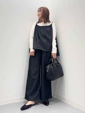 「低身長」｜「アイテム（サロペット/オーバーオール）」を使った、maikoさん（レディース・154cm）の秋コーディネート