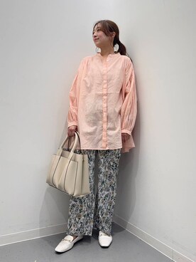 「URBAN RESEARCH DOORS（アーバンリサーチドアーズ）のコットンボイルギャザーブラウス（シャツ/ブラウス）」を使った、maikoさん（レディース・154cm）の春コーディネート