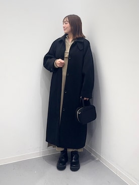 「アイテム（ステンカラーコート）」を使った、maikoさん（レディース・154cm）の冬コーディネート