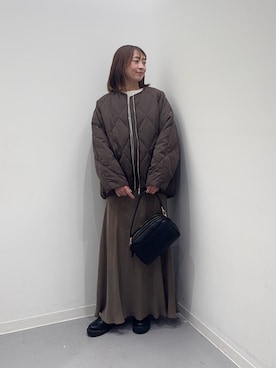 「アイテム（カーディガン/ボレロ）」を使った、maikoさん（レディース・154cm）の冬コーディネート