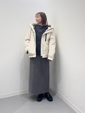 「アイテム（ダウンジャケット/コート）」を使った、maikoさん（レディース・154cm）の冬コーディネート