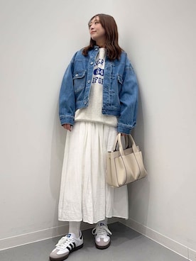 「URBAN RESEARCH Sonny Label（アーバンリサーチサニーレーベル）のアイテム（デニムジャケット）」を使った、maikoさん（レディース・154cm）の冬コーディネート