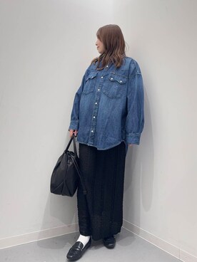 「Lee（リー）のアイテム（シャツ/ブラウス）」を使った、maikoさん（レディース・154cm）の春コーディネート