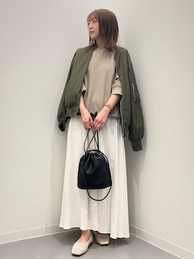 「URBAN RESEARCH Sonny Label（アーバンリサーチサニーレーベル）のアイテム（MA-1）」を使った、maikoさん（レディース・154cm）の春コーディネート