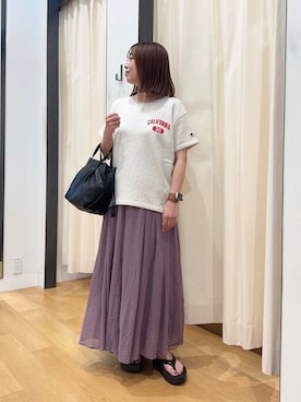 「アイテム（スウェット）」を使った、maikoさん（レディース・154cm）の夏コーディネート