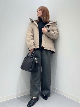 「アイテム（ダウンジャケット/コート）」を使った、maikoさん（レディース・154cm）の秋コーディネート