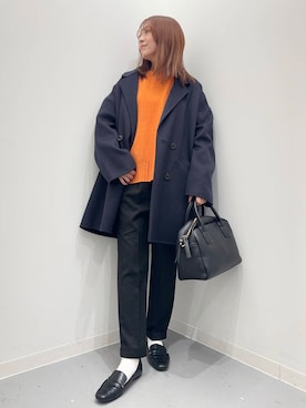 「URBAN RESEARCH DOORS（アーバンリサーチドアーズ）のウールリバーテーラードコート（その他アウター）」を使った、maikoさん（レディース・154cm）の秋コーディネート