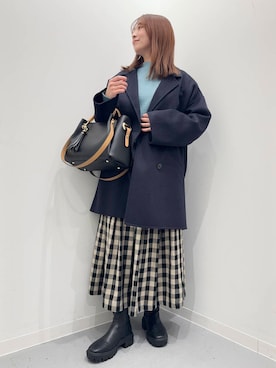 「URBAN RESEARCH DOORS（アーバンリサーチドアーズ）のウールリバーテーラードコート（その他アウター）」を使った、maikoさん（レディース・154cm）の秋コーディネート